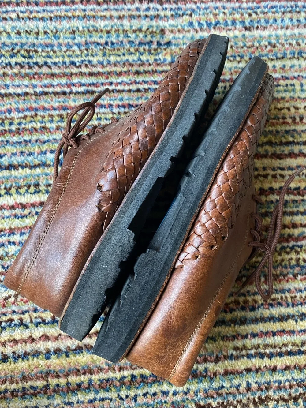 Men's BrandX Woven Leather Lace-Up Shoes